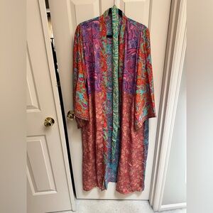 Colorful Silk Blend Kimono/Robe